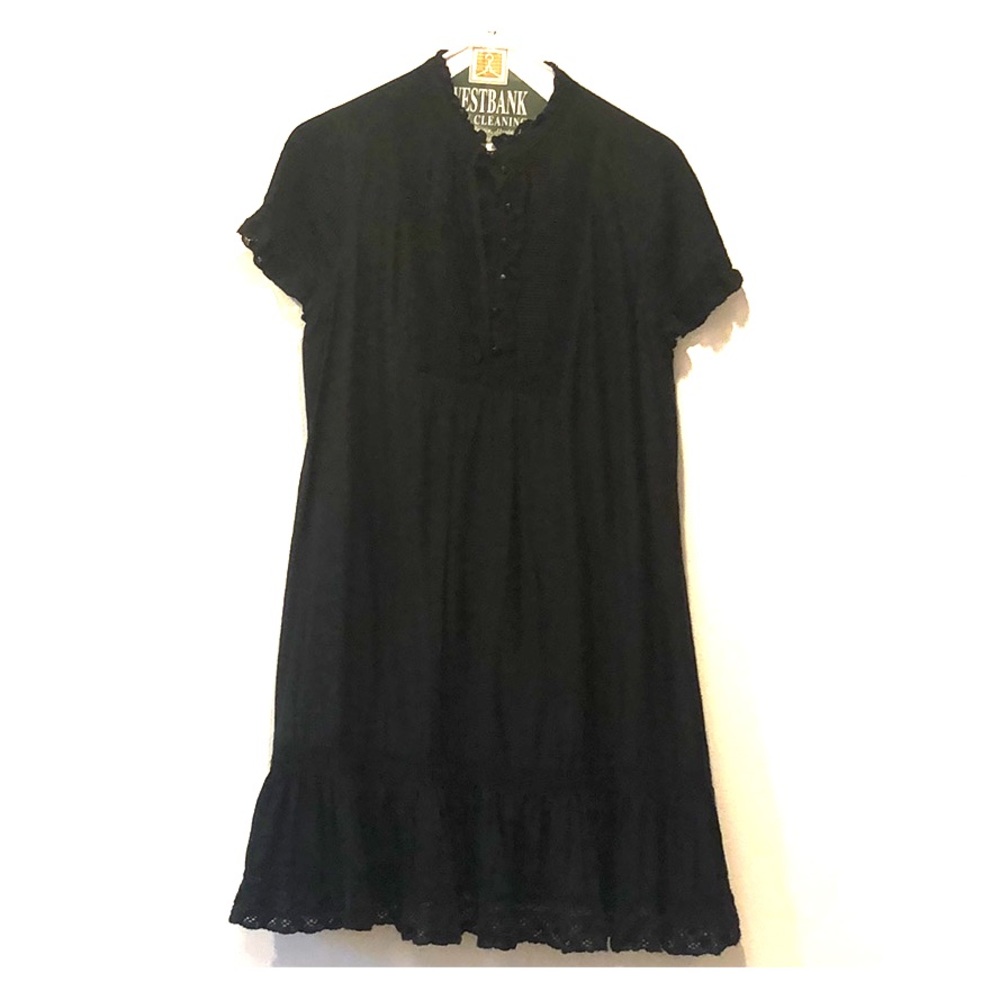 Joie Black Lace Detail Knee Length Sun Dress